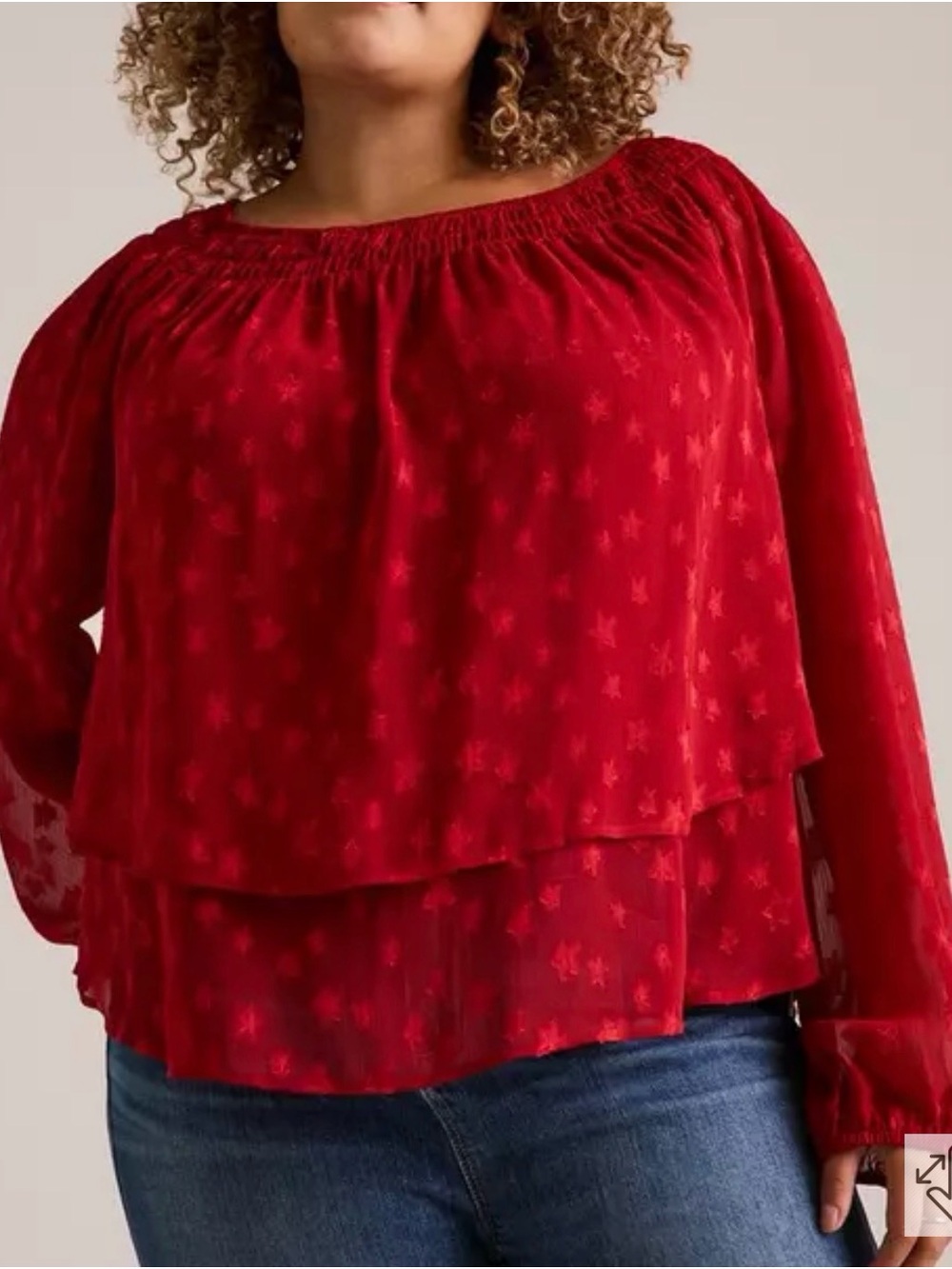 Torrid NWT Festi Tiered Tie Back Blouse plus size 1X 14/16 - Picture 4 of 16
